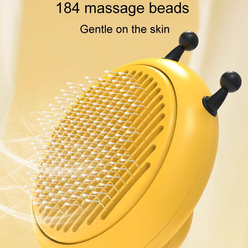 Bee Self Cleaning Cat Grooming Brush For Pet Hair Removal 4