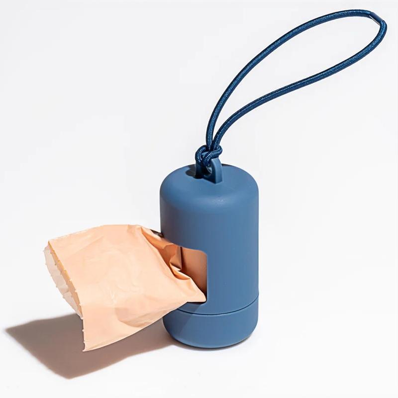 Navy Blue Dog Poop Bag Dispenser Portable Dog Waste Bag Holder For Walks 7