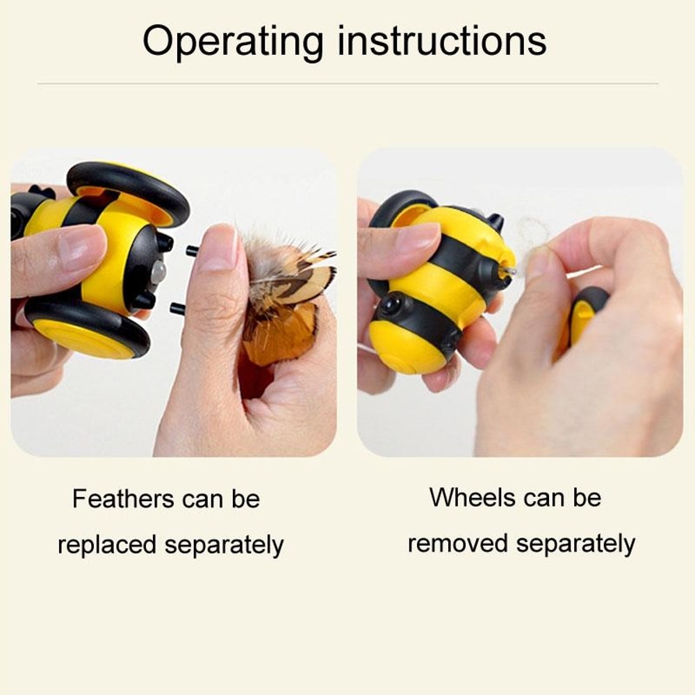 Bee Shaped Interactive Cat Toy With Automatic Motion And USB Rechargeable Design 6