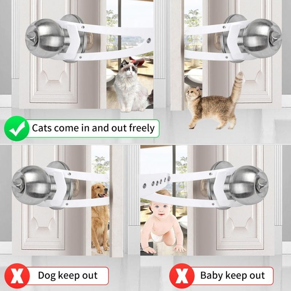 Adjustable Pet Door Latch No Drill Cat Door Holder For Dog Proof Rooms 7
