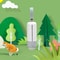 Dog Poop Picker with Pet Waste Bag Dispenser and LED Light