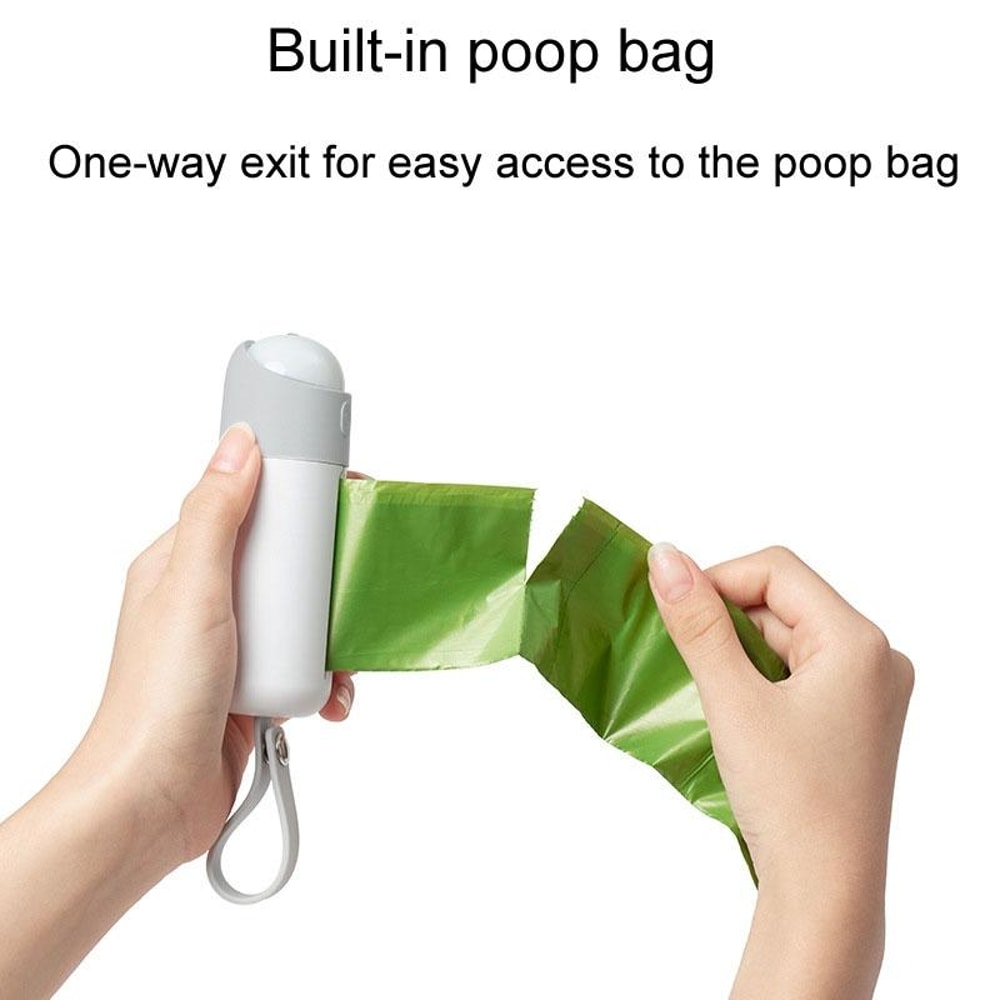 Dog Poop Picker with Pet Waste Bag Dispenser and LED Light