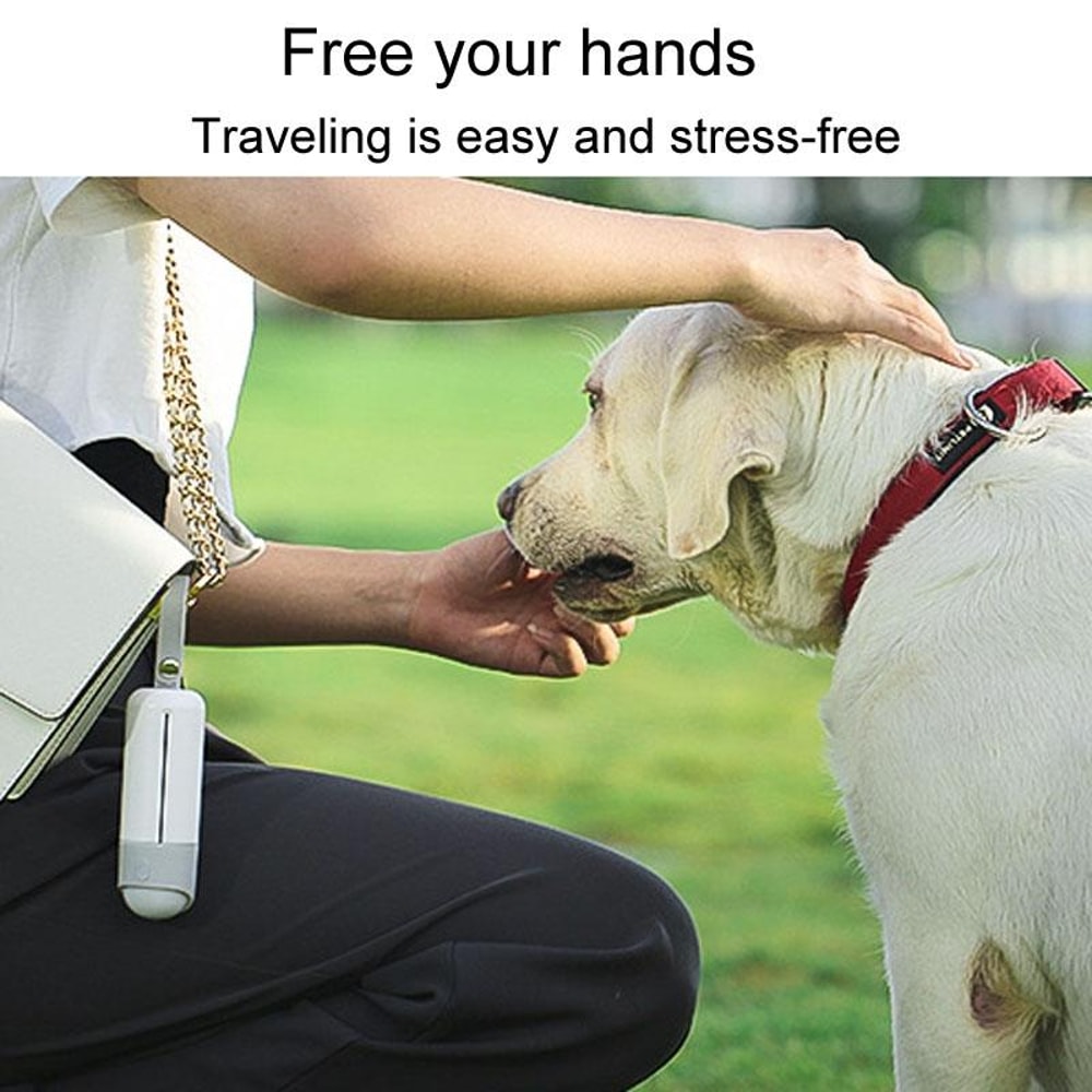 Dog Poop Picker with Pet Waste Bag Dispenser and LED Light