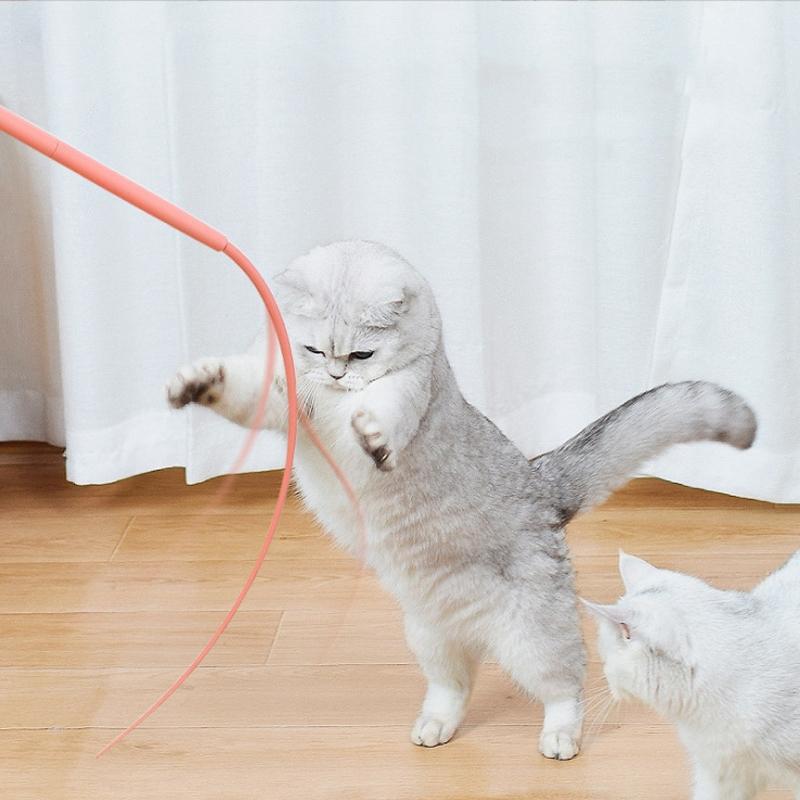 Silicone Mouse Tail Cat Teaser Wand Interactive Cat Toy For Indoor Cats 1