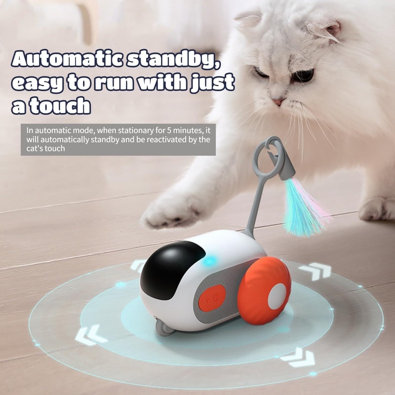Smart GravityRunning Electric Cat Toy Remote Control Dual Mode Interactive Car 9
