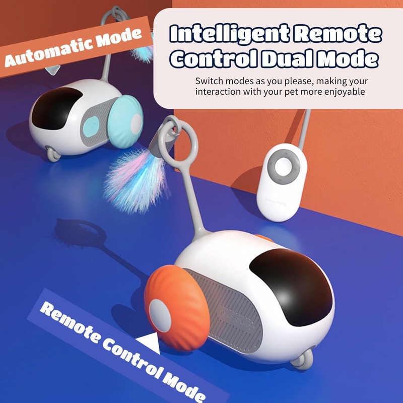 Smart GravityRunning Electric Cat Toy Remote Control Dual Mode Interactive Car 3