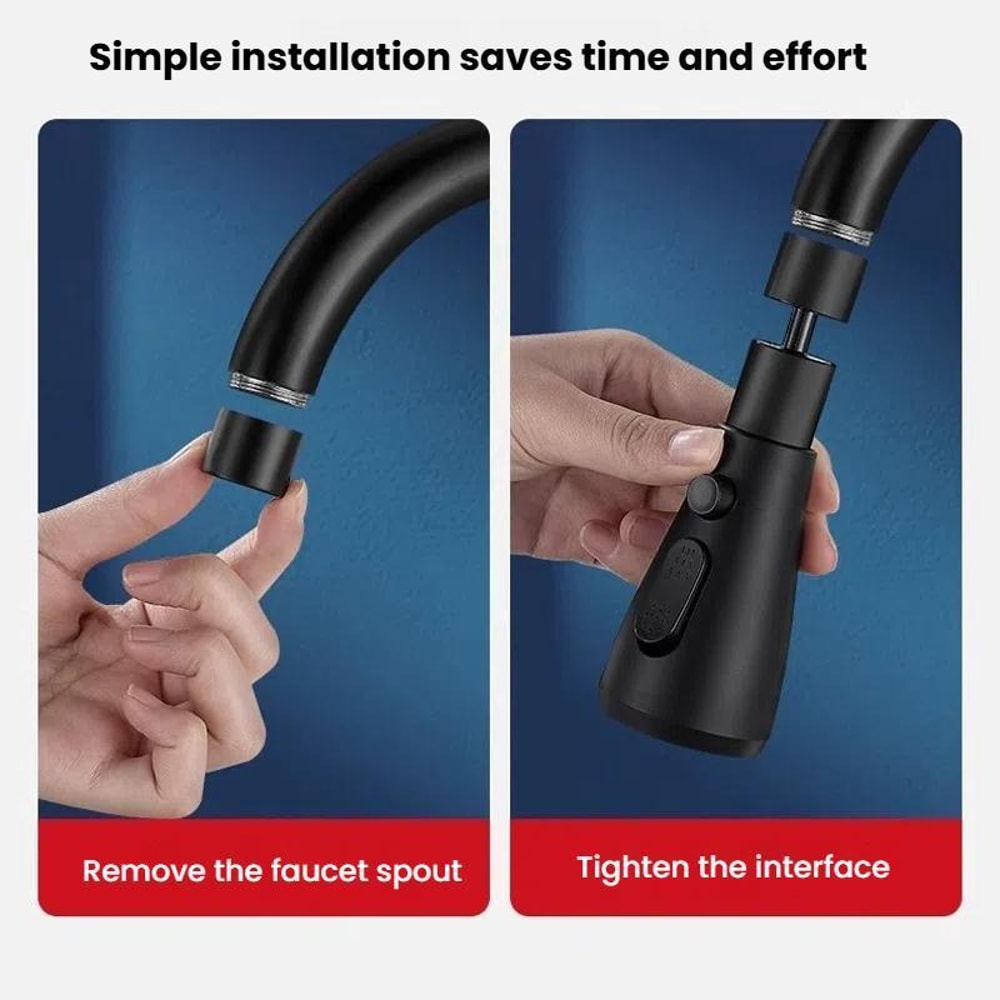 Universal Kitchen Faucet Extender With Swivel Spout Splash Guard Easy Sink Connector 5
