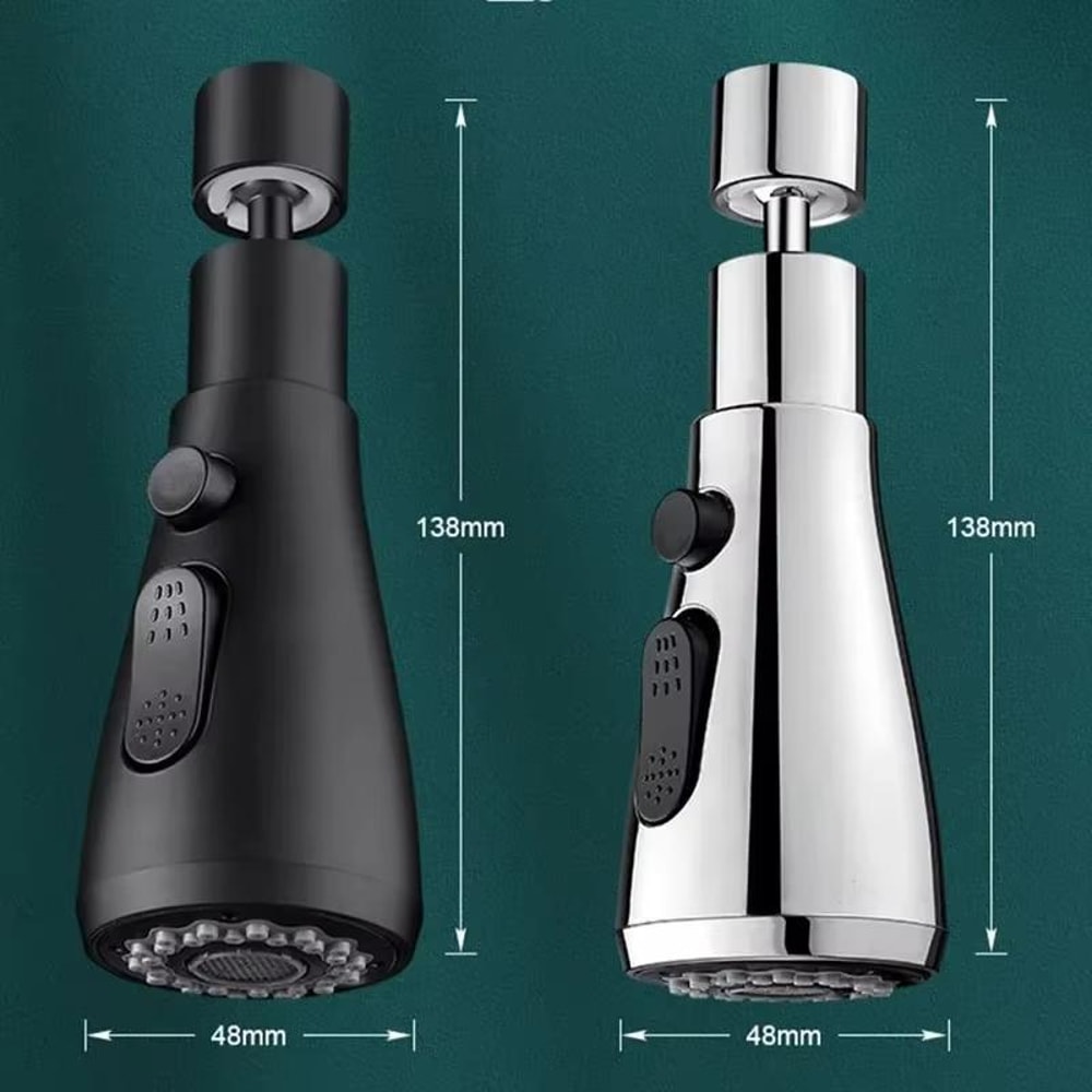 Universal Kitchen Faucet Extender With Swivel Spout Splash Guard Easy Sink Connector 6