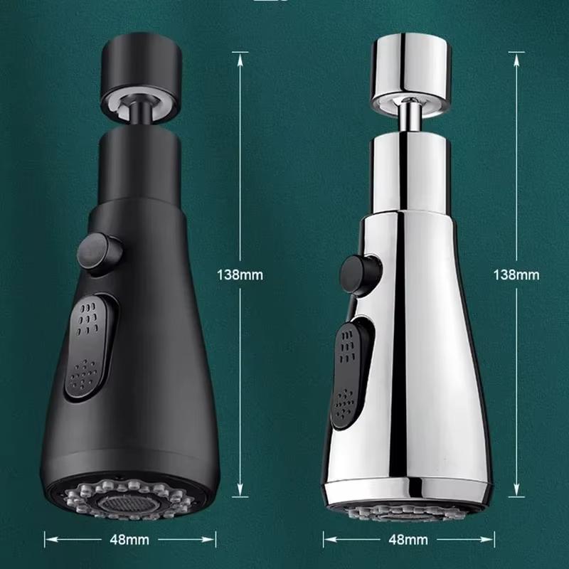 Universal Kitchen Faucet Extender With Swivel Spout Splash Guard Easy Sink Connector 6