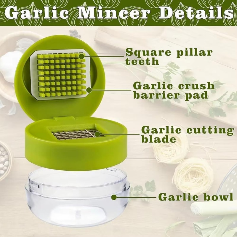 Manual Garlic Press Multifunctional Kitchen Garlic Crusher with Ergonomic Design