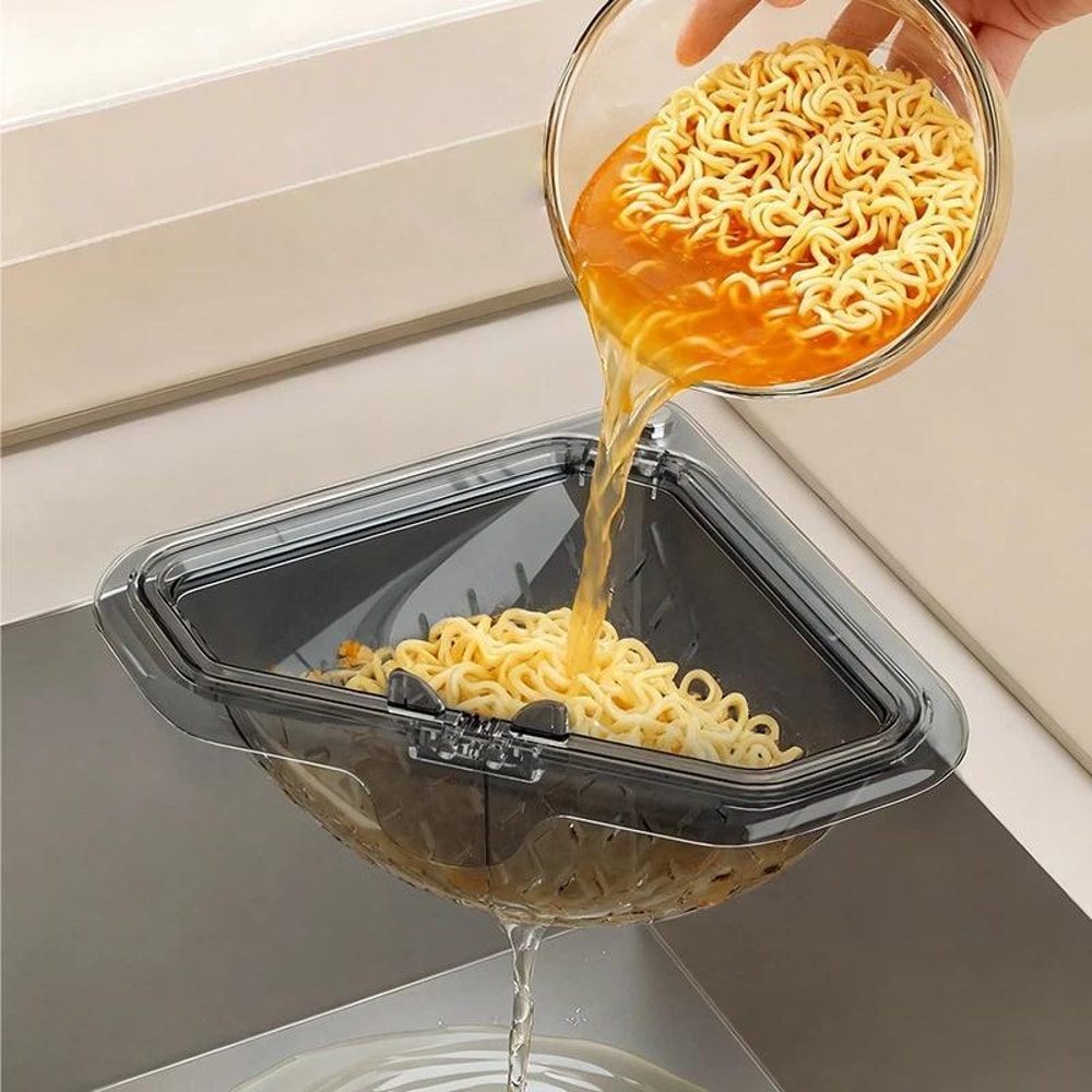 Magnetic Triangle Sink Strainer Food Waste Collector & Kitchen Drain Basket