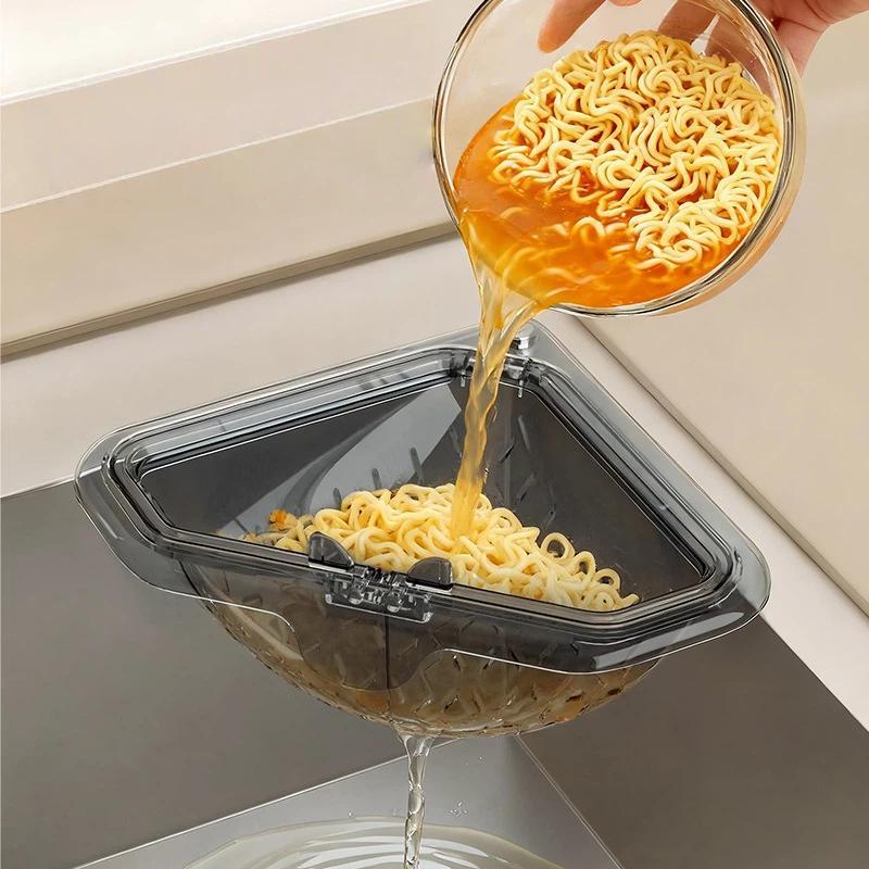 Magnetic Triangle Sink Strainer Food Waste Collector & Kitchen Drain Basket