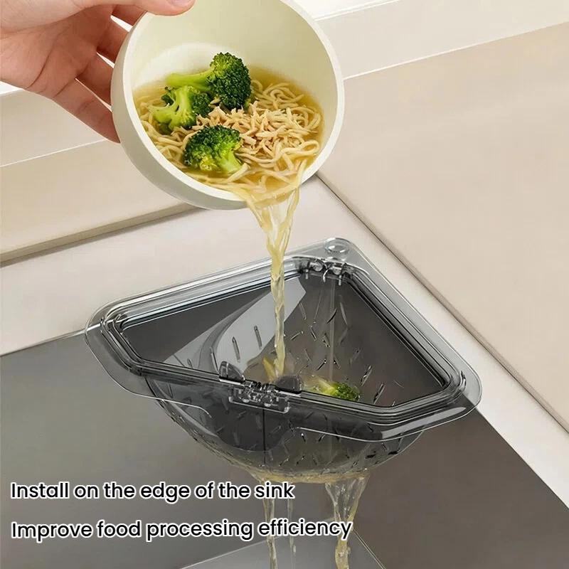 Magnetic Triangle Sink Strainer Food Waste Collector & Kitchen Drain Basket