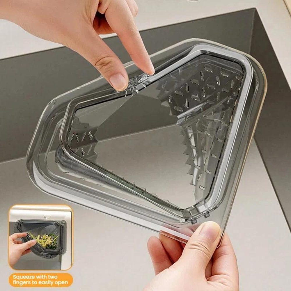 Magnetic Triangle Sink Strainer Food Waste Collector & Kitchen Drain Basket