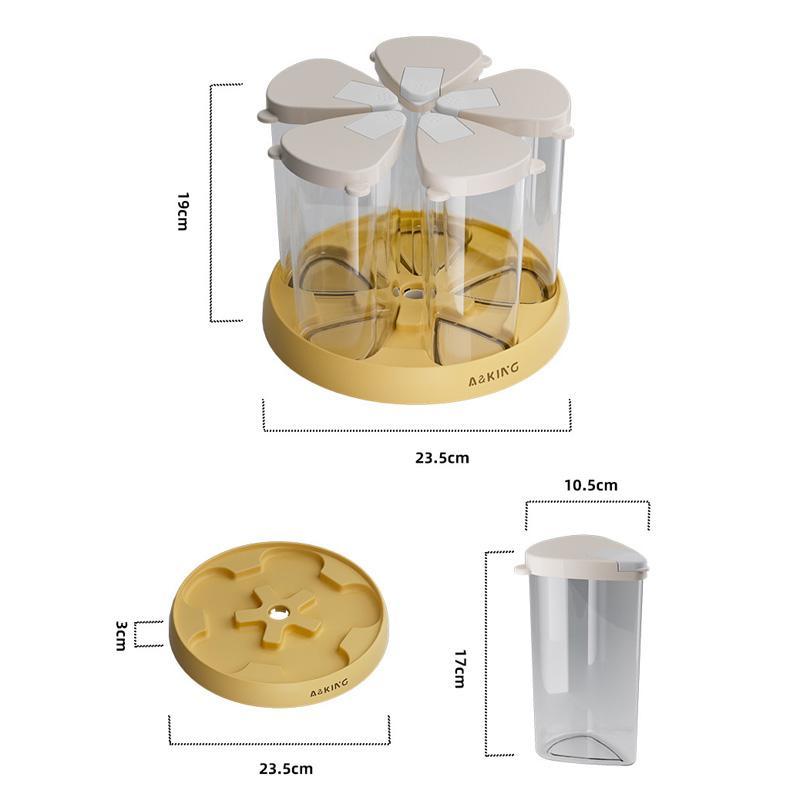 Rotatable Moistureproof Dustproof Kitchen Storage Container For Cereal Coffee Beans And More 6