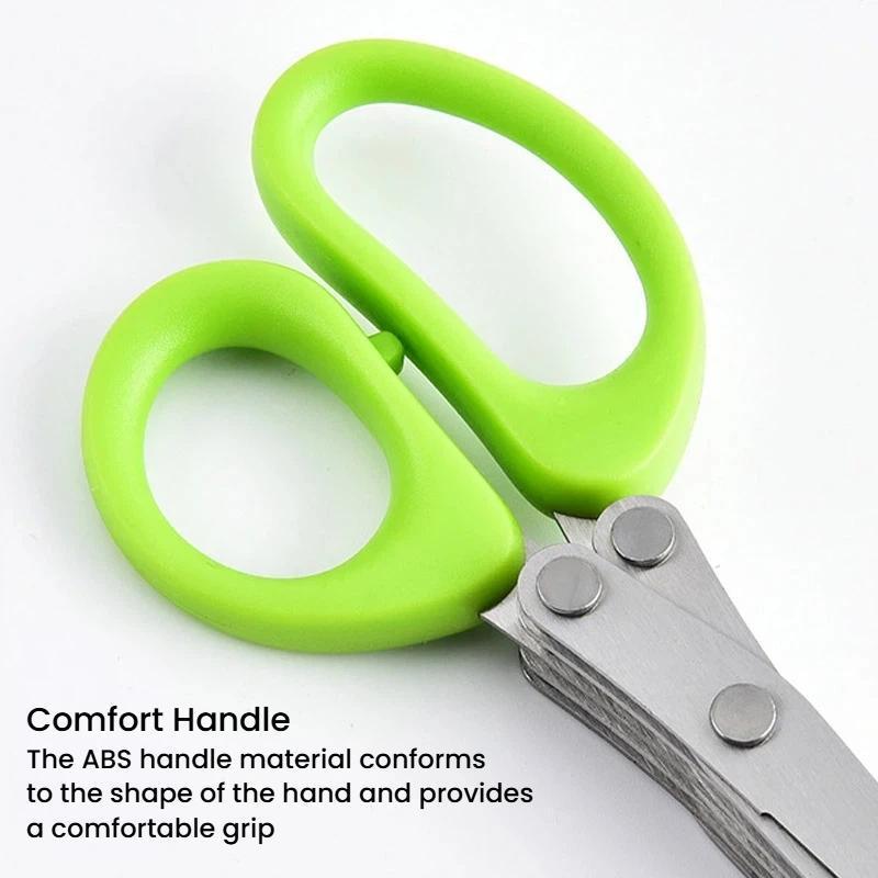 Multi Function Stainless Steel Scallion Scissors For Kitchen MultiBlade Herb Vegetable Cutter 7