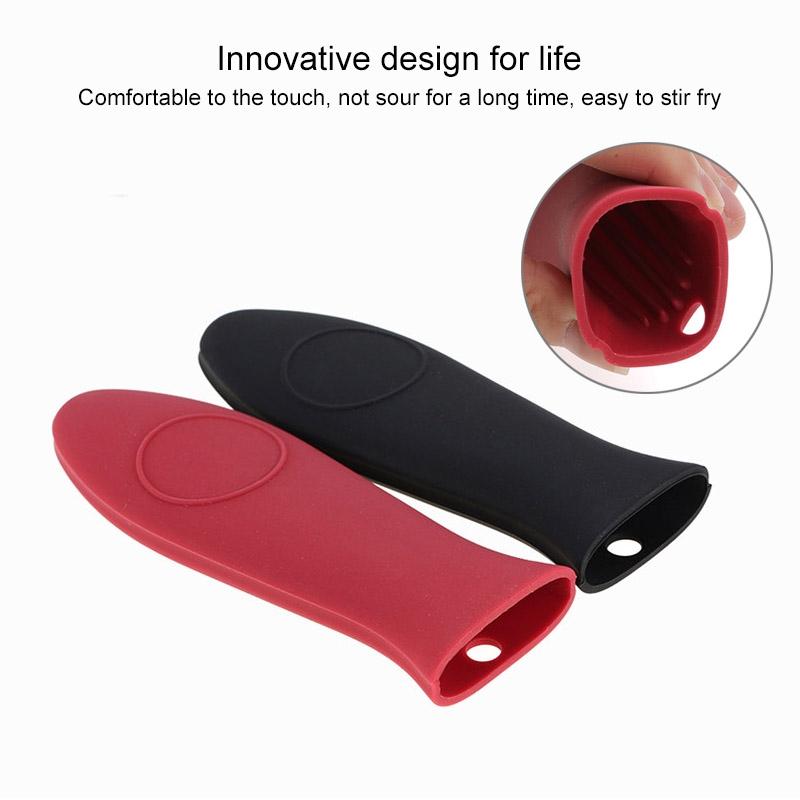 Silicone Pot Holder Handle Cover AntiSlip Soft HeatResistant Kitchen Accessory 2
