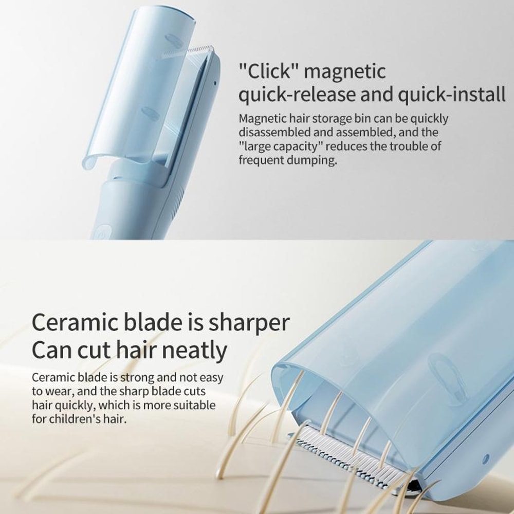 Children Waterproof Hair Clipper with Hair Suction