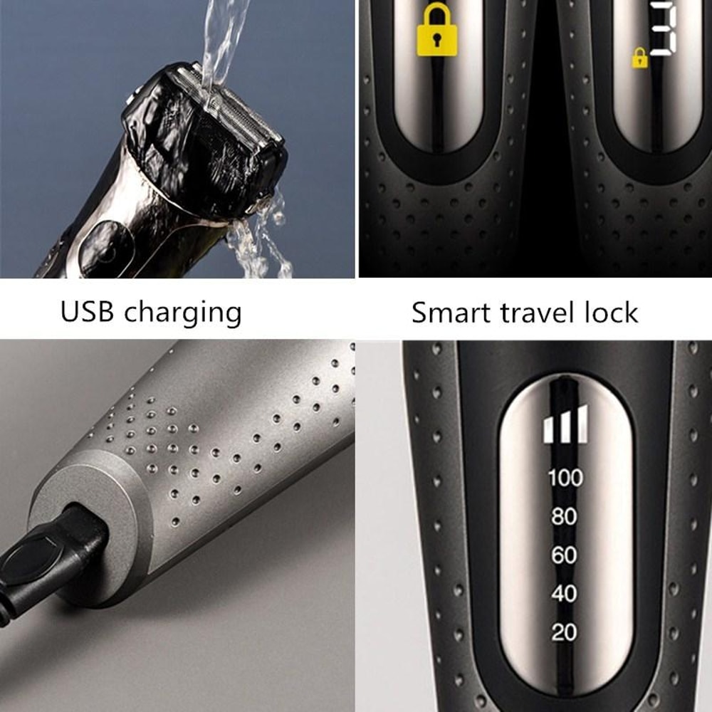 Electric Shaver Rechargeable LED Digital Wet & Dry Shaving Tool