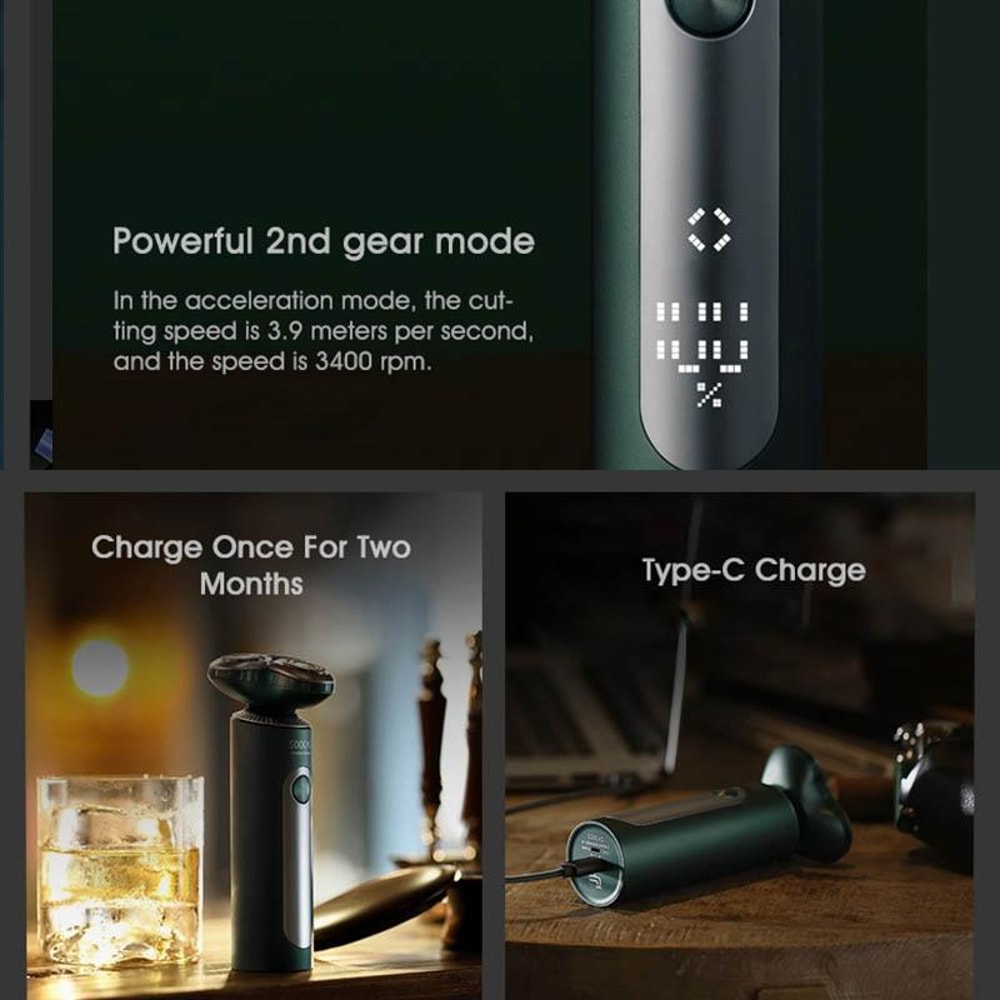 USB Rechargeable Three Blade Electric Shaver For Men 7