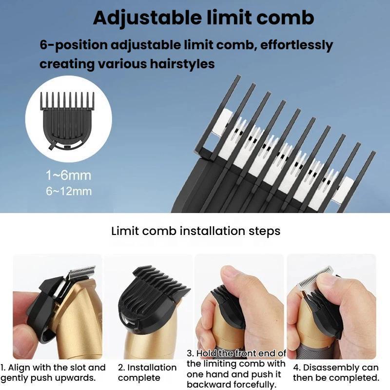 Premium Multifunctional Hair Clipper with Digital Display & Waterproof Design
