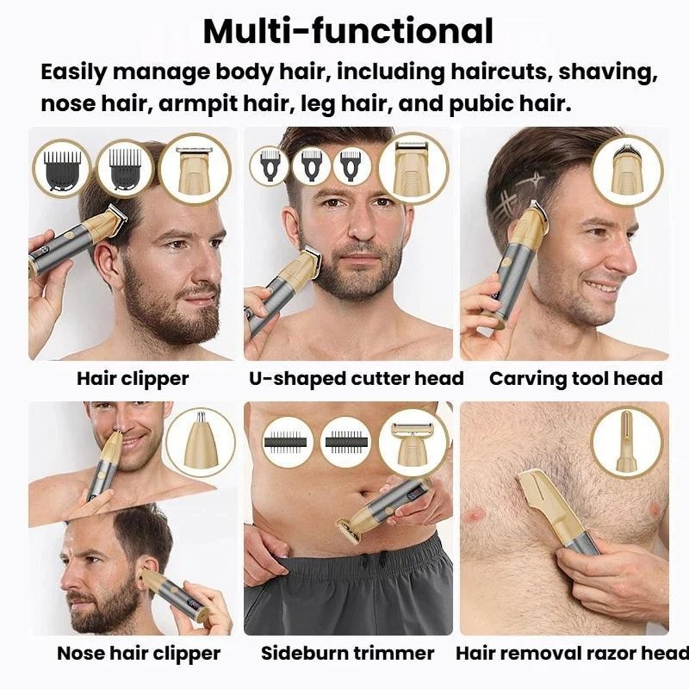 Premium Multifunctional Hair Clipper with Digital Display & Waterproof Design