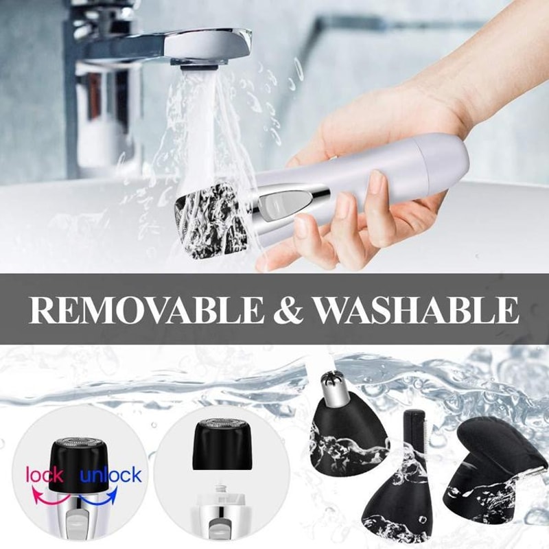USB Nose Hair Trimmer Mens Grooming Kit Wet Dry Shaver 3