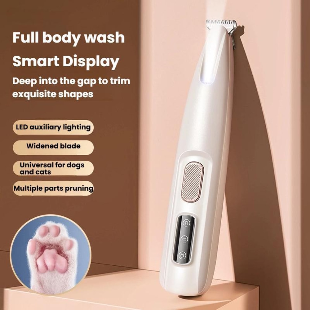 Quiet Cat Dog Pet Paw Hair Trimmer With LED Display Cordless Grooming Tool 1