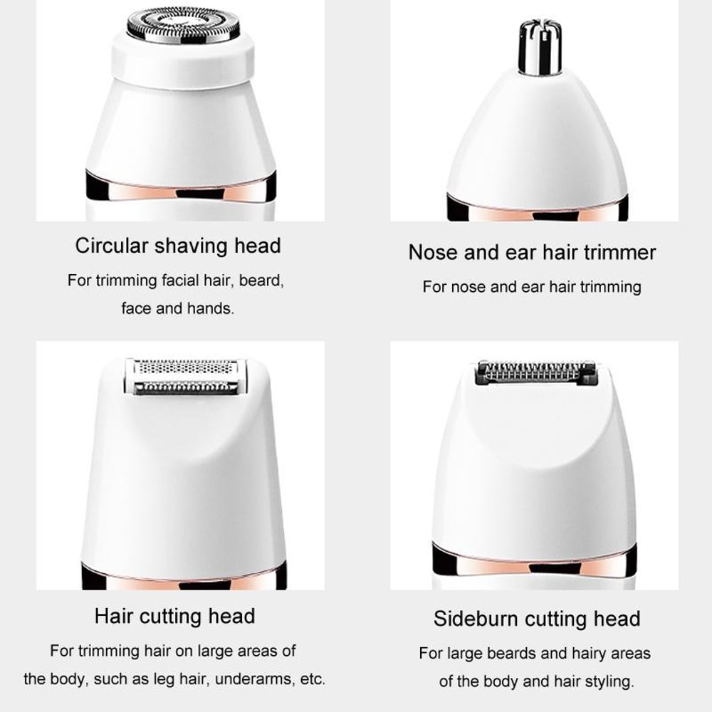 Multifunction Women Shaver & USB Charging Epilator with Eyebrow Trimmer