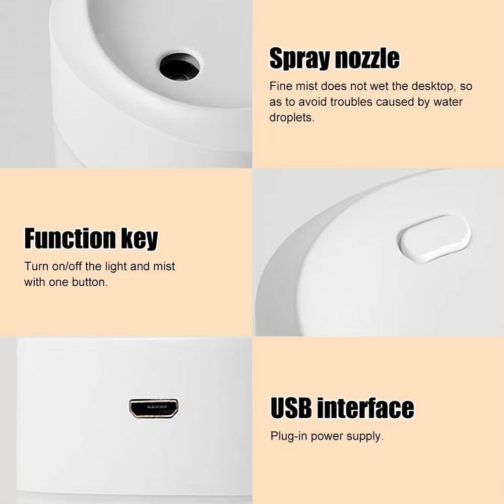 Dazzling Mini USB Humidifier Quiet Desktop & Car Air Moisturizer