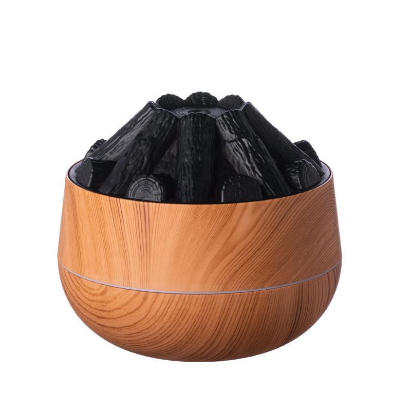 Simulated Charcoal Fire USB Humidifier Night Light With Large Mist Flame Effect 7