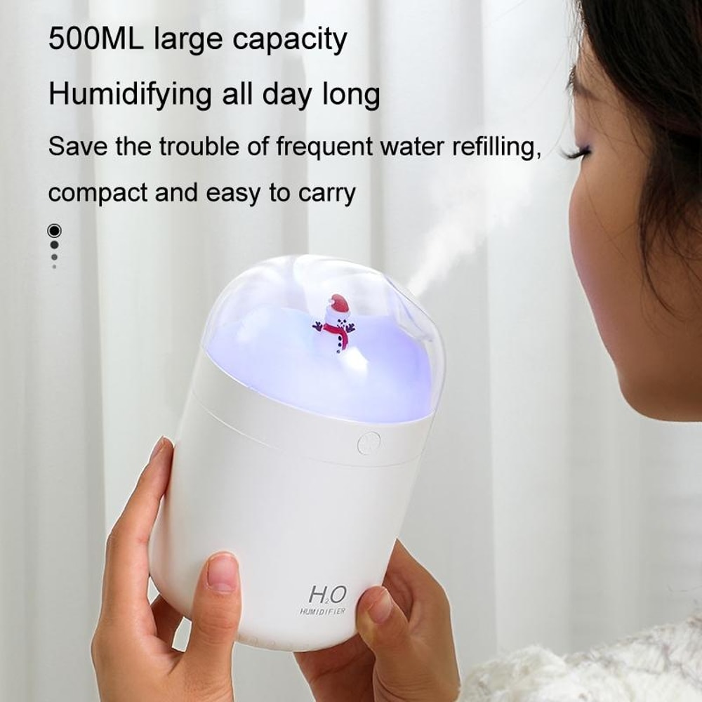 Snowman Humidifier USB Desktop LargeCapacity Colorful Ambient Light 3