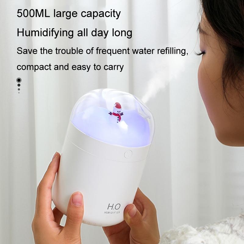 Snowman Humidifier USB Desktop LargeCapacity Colorful Ambient Light 3