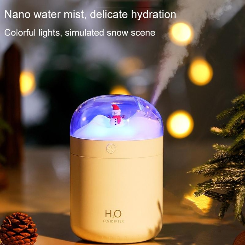 Snowman Humidifier USB Desktop LargeCapacity Colorful Ambient Light 6