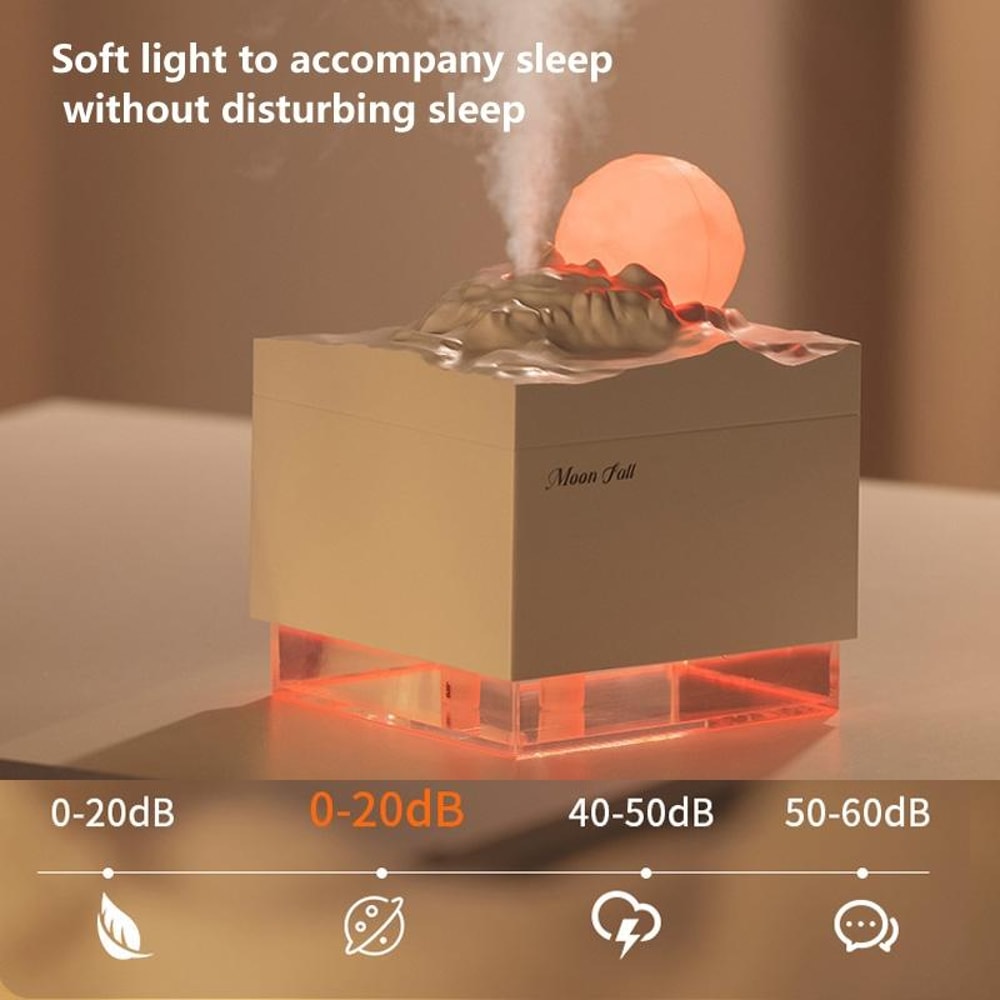 Moon Glow Mini USB Desktop Humidifier With Colorful Night Light Moon Night Light Humidifier 3