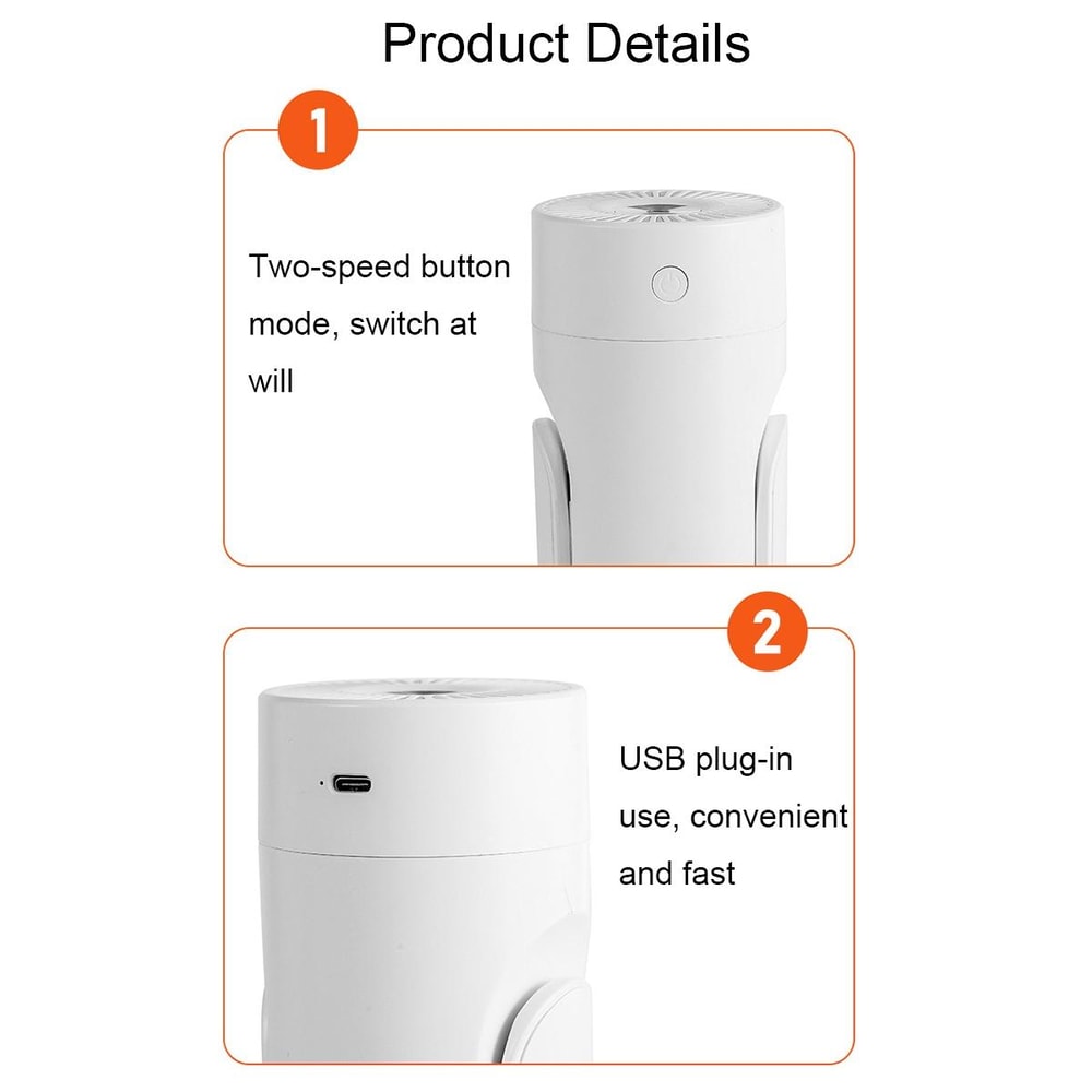USB Rotating Colorful Night Light Humidifier With Nano Mist 4