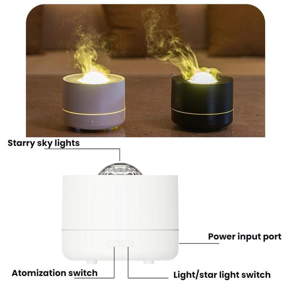 USB Desktop Humidifier With Star Projection Colorful Ambient Light 1