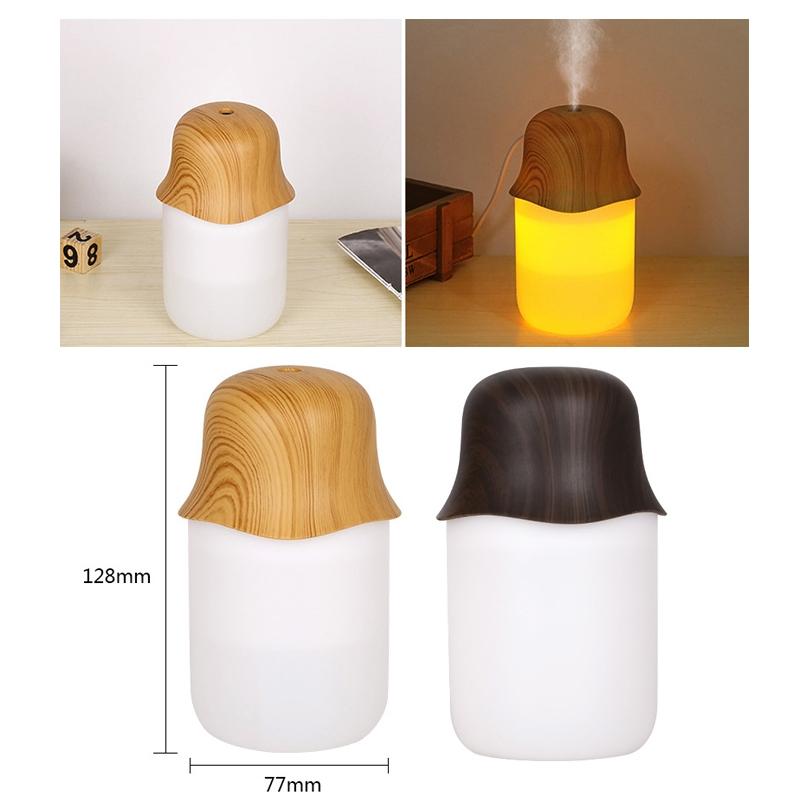 Wood Grain USB Aromatherapy Humidifier With Night Light 3
