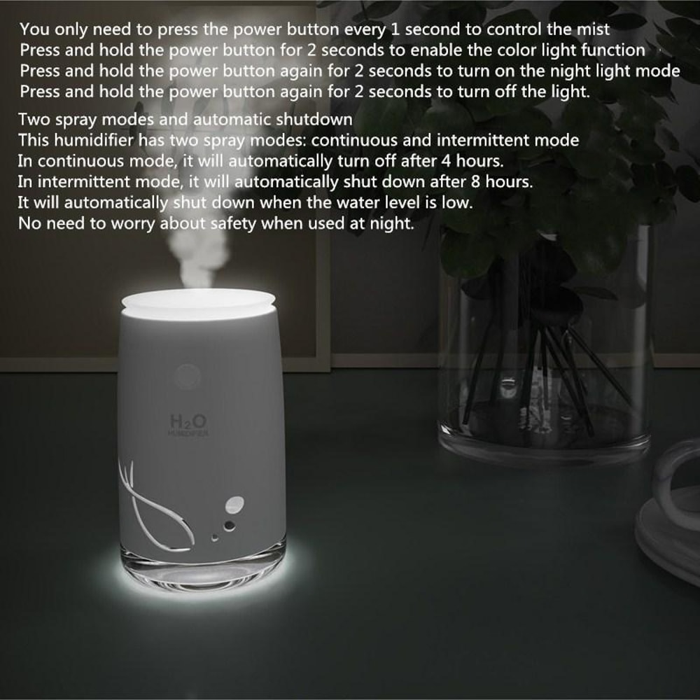 Portable Fish Pattern Mini USB Humidifier For Bedroom Office 10