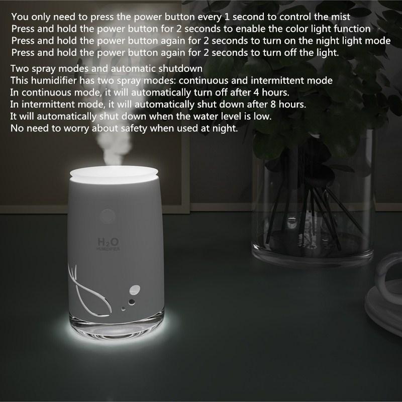 Portable Fish Pattern Mini USB Humidifier For Bedroom Office 10