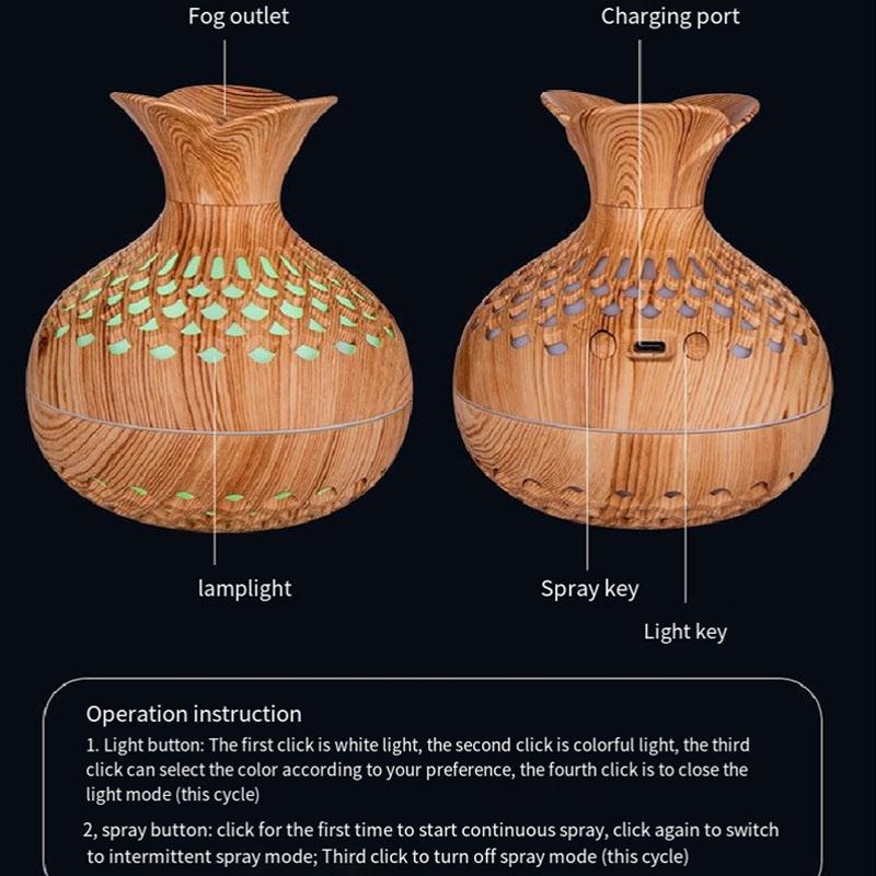 LED Aromatherapy Diffuser Quiet Humidifier For Home Relaxation 10