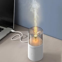 candle flame aromatherapy diffuser mini humidifier with ambient light