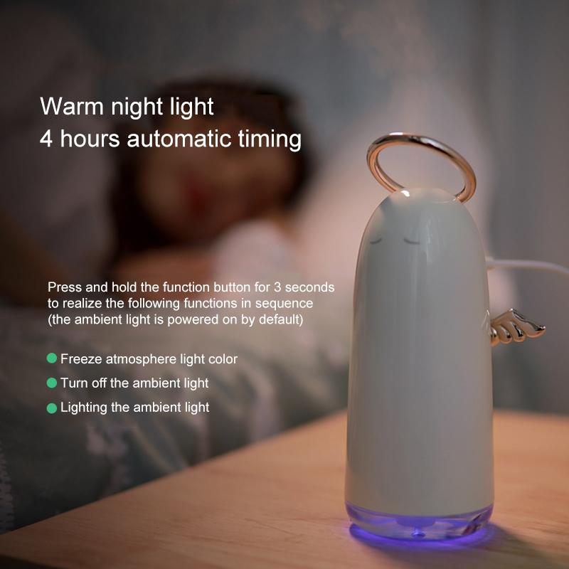 Mini Angel Humidifier With Colorful Night Lights Ultrasonic Mist 6
