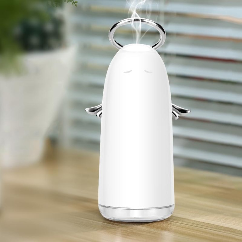 Mini Angel Humidifier with Colorful Night Lights Ultrasonic Mist