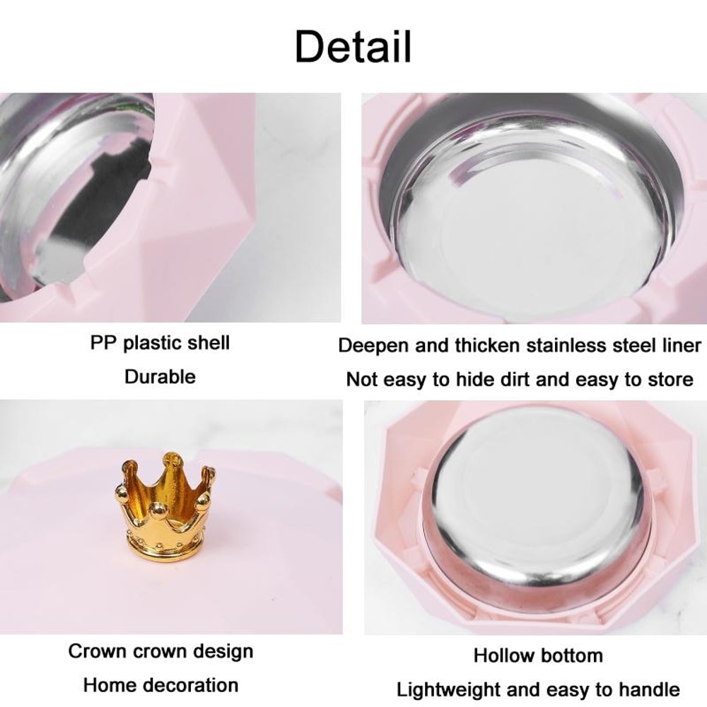 Premium Stainless Steel Ashtray With Lid Decorative Home Ash Holder 2