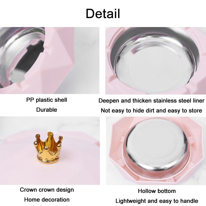 Premium Stainless Steel Ashtray With Lid Decorative Home Ash Holder 2