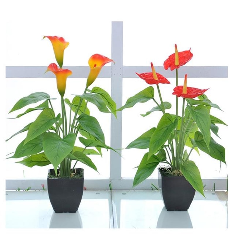 Elegant Artificial Calla Lily Potted Plant For Home Office Decor 2