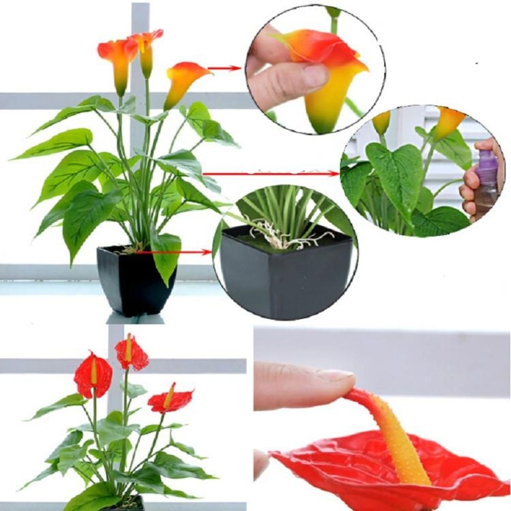 Elegant Artificial Calla Lily Potted Plant For Home Office Decor 3