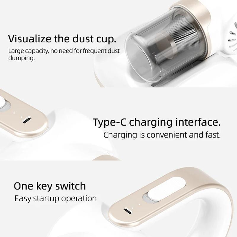 Smart Handheld Vacuum Cleaner with UV Sterilizer Cordless Dust Mite Remover