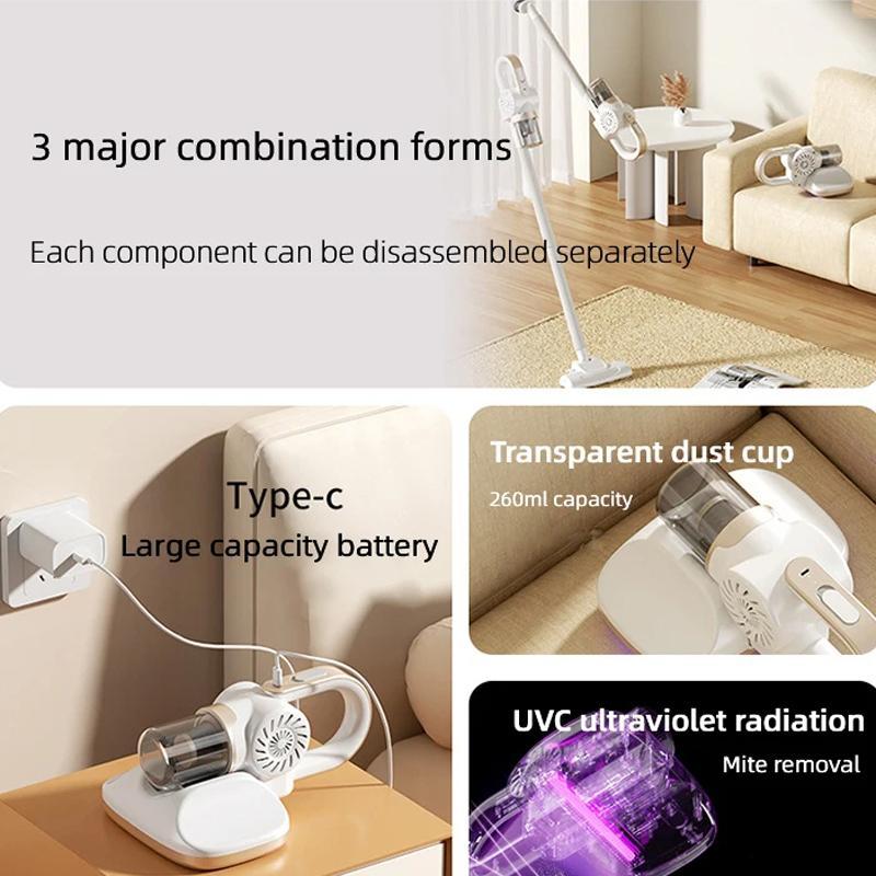 Smart Handheld Vacuum Cleaner with UV Sterilizer Cordless Dust Mite Remover